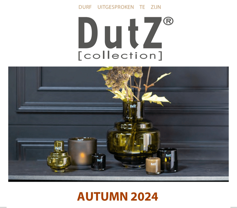DutZ Collection autumn 2024 featuring natural tone vases and candle holders in a hot stylish interior setting
