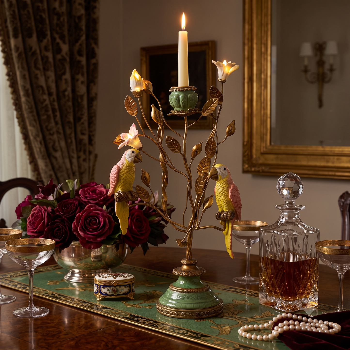 Vintage Style Monkey Candleholder - H26x10x9.5cm - Polyresin
