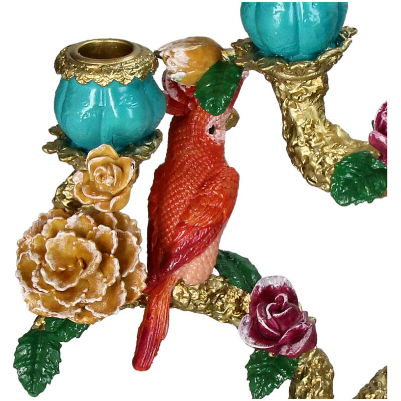 Vintage Style Birds Candelabra - H36x29.5x11.5cm - Polyresin