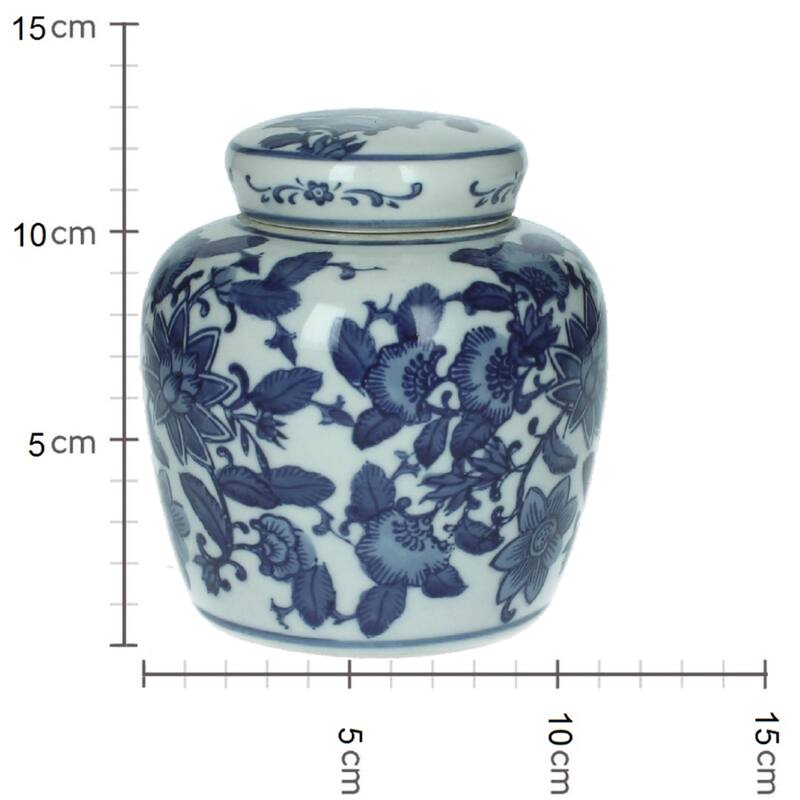 Ginger Jar Pot Oirlo - 13x11x11cm - White Blue Porcelain