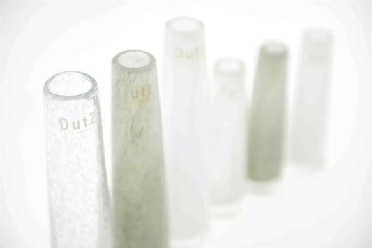 Lowlands Design Solifleur budvase collection with elegant textured glass in various frosted tones