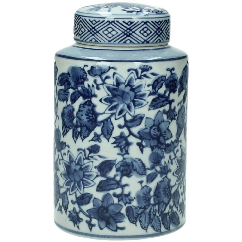 Ceramic Blue and White Ginger Jar for Elegant Home Styling featuring intricate floral designs