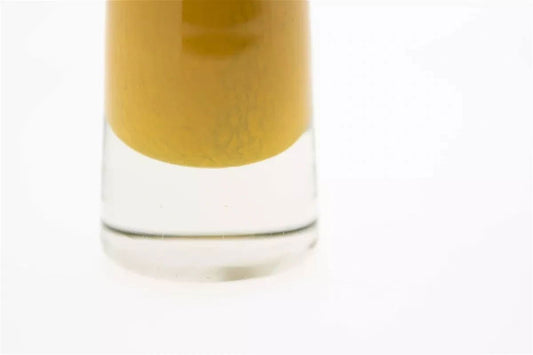 Lowlands Design yellow glass Solifleur budvase with clear base for single flower display