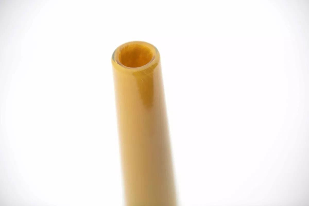 Lowlands Design Solifleur budvase in soft yellow with sleek cylindrical shape for single flower display