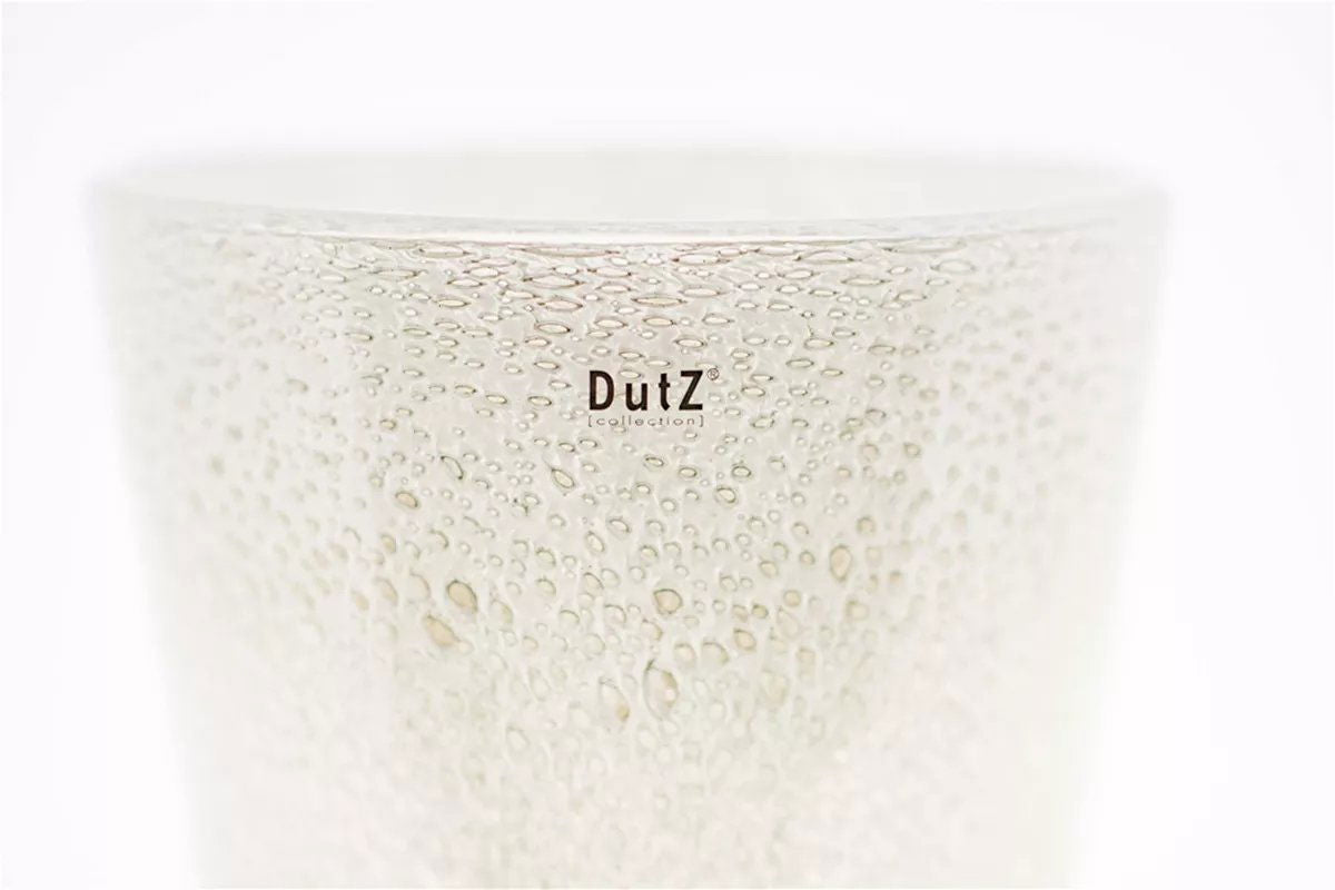 Lowlands Design conic vase pot with textured surface and light beige color