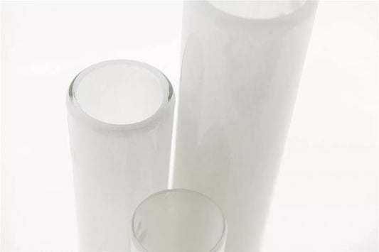 Lowlands Design clear glass cylinder vase set with sleek modern cylindrical shapes