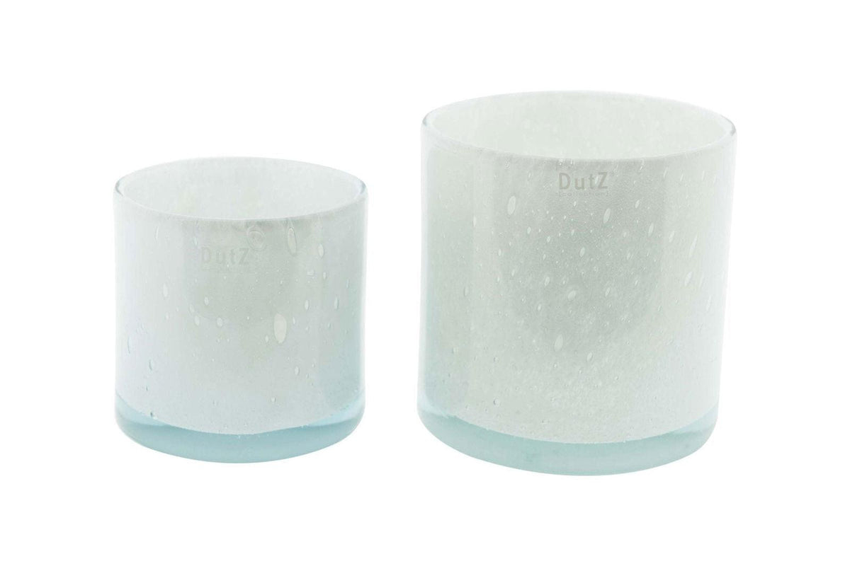 Lowlands Design frosted glass cylinder vase set with small and large sizes for decorative use