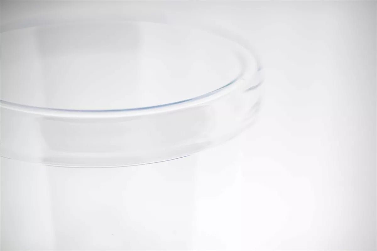 Clear glass hurricane vase candle holder by Lowlands Design with smooth rim
