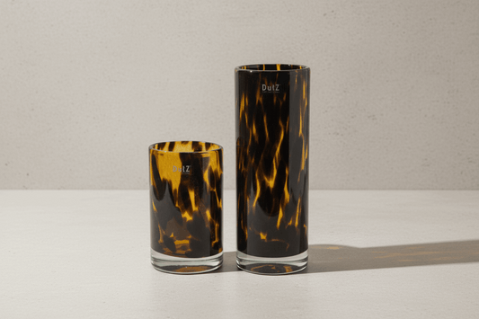Glass CYLINDER 4 Vase - LEOPARD BROWN Colour by DutZ