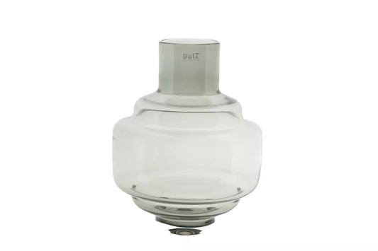 Lowlands Design luxe vase with a modern, transparent glass design and unique rounded shape