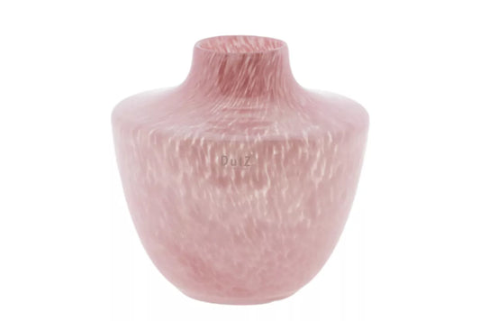 Lowlands Design pink designer vase with mottled blush finish rounded body and short neck