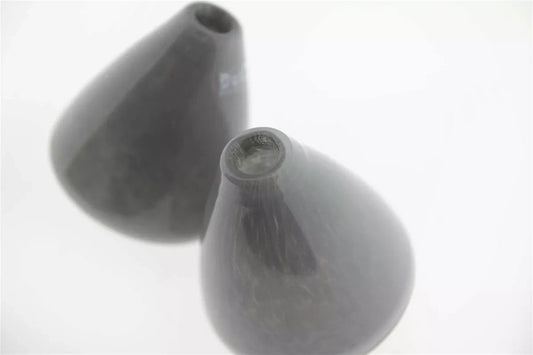 Lowlands Design black tumbling vase set with smooth, rounded shapes and narrow openings