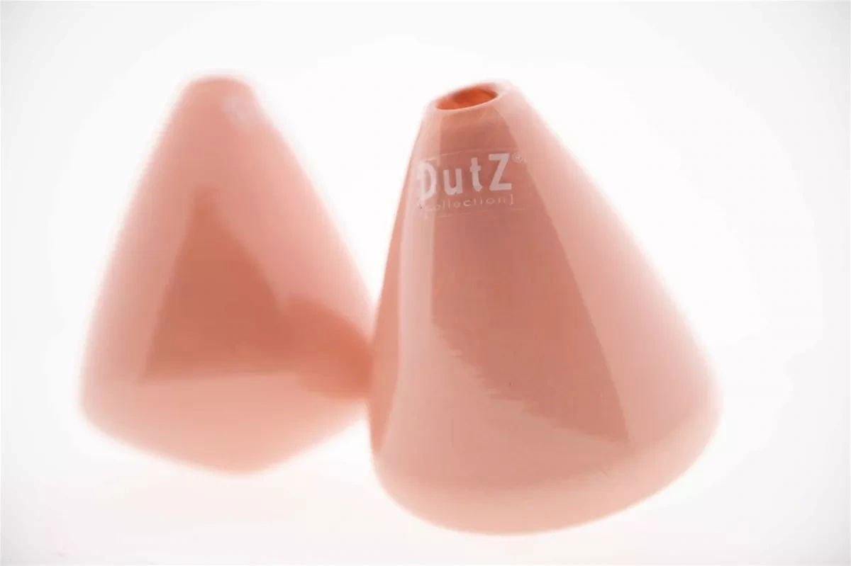 Lowlands Design pink glass tumbling vase with smooth glossy finish in conical shape