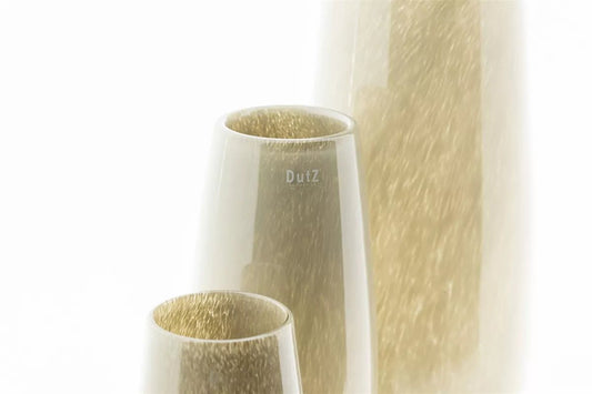 Lowlands Design elegant beige and gold speckled glass vase set with a modern smooth finish