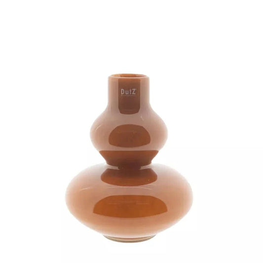 Lowlands Design glossy brown ceramic vase with modern rounded shape and narrow neck