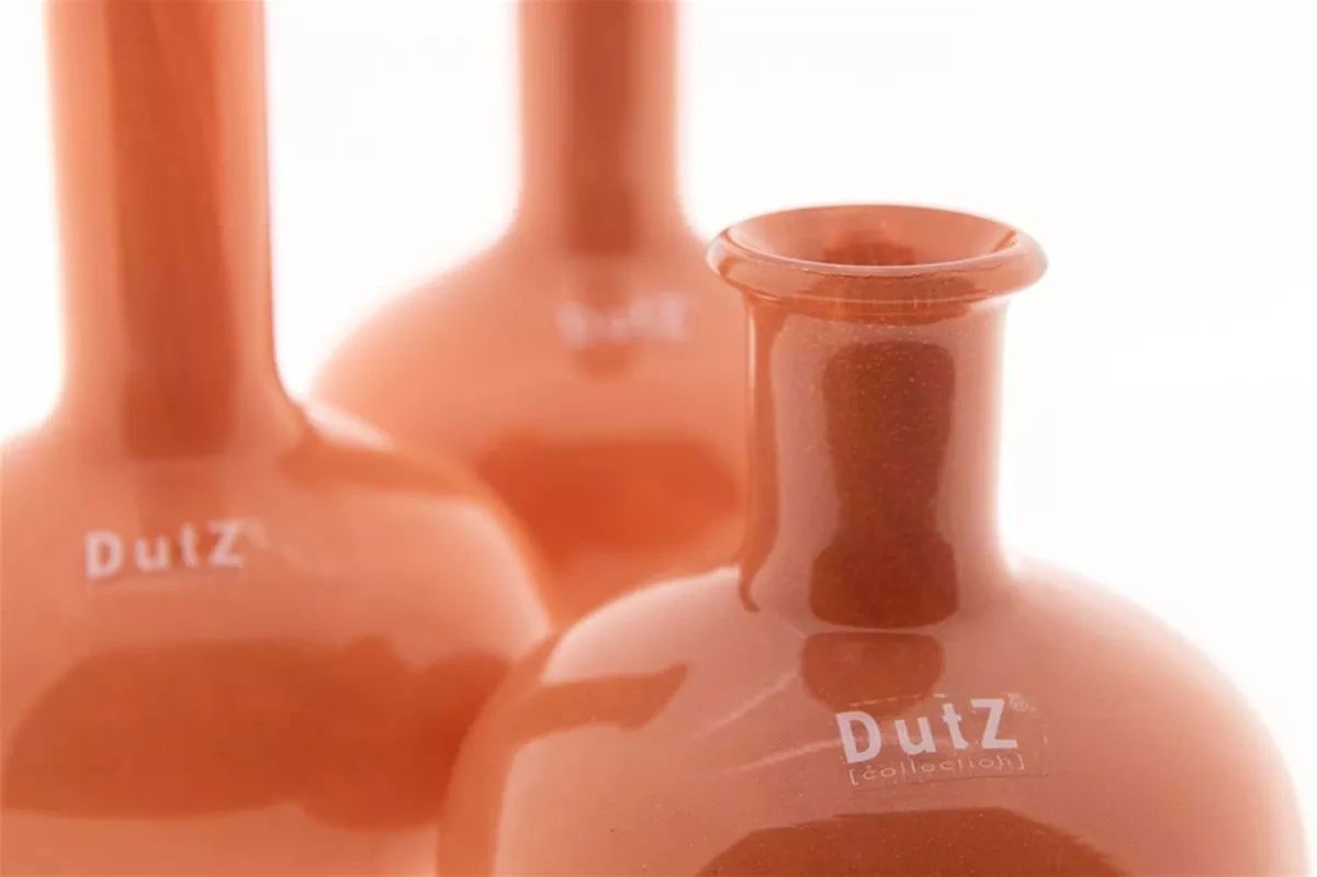 Lowlands Design terracotta coloured contemporary vase set with smooth finish and narrow necks
