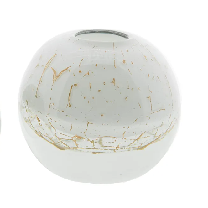 Lowlands Design glass luxury vase featuring a unique crackled pattern for elegant home decor