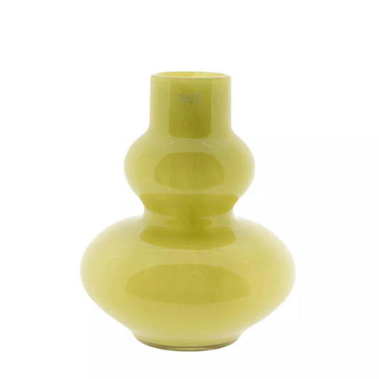 Lowlands Design modern chartreuse vase for living room glossy double gourd glass design vase