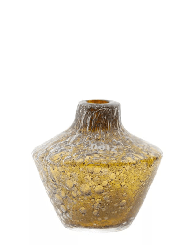 Lowlands Design textured glass vase diffuser in amber and clear colors with a unique shape
