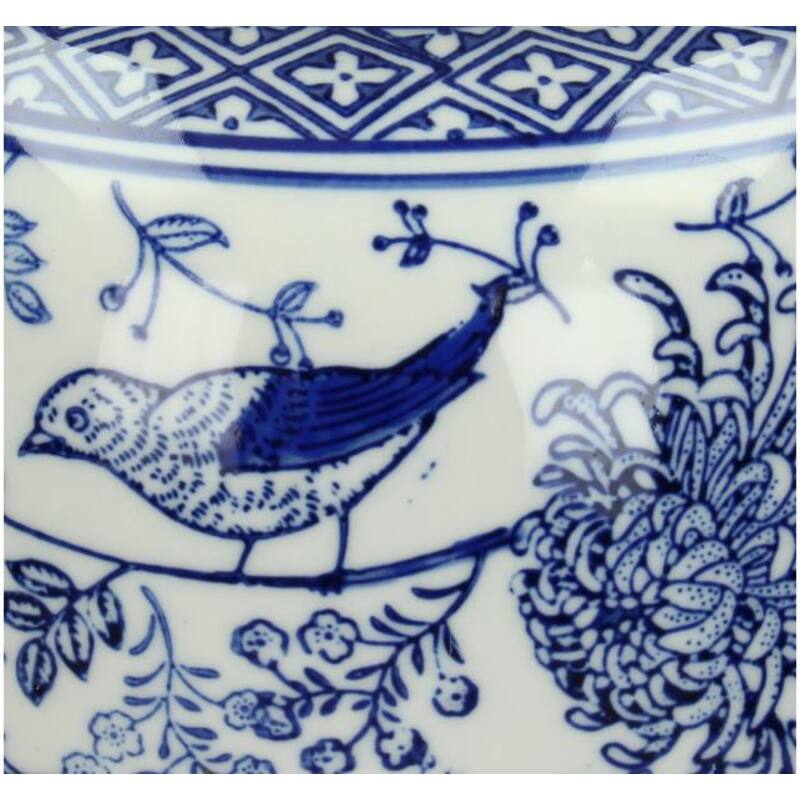 Chinoserie Flower Vase Leusden - 36x18x18cm - Blue White Porcelain