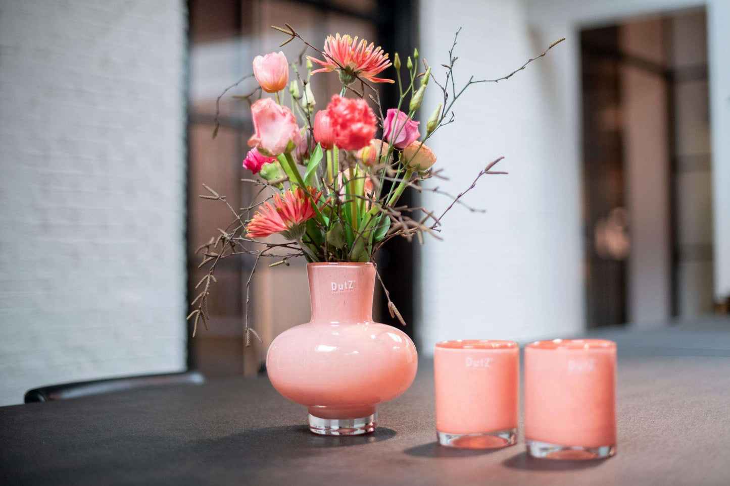 Mouthblown Glass Vase MODEST - PEACH Colour by DutZ