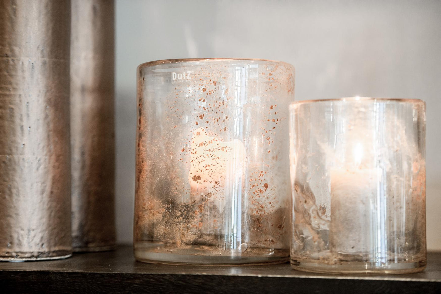 CYLINDER C5 Candleholder - H35 D35 cm - Metal Chips