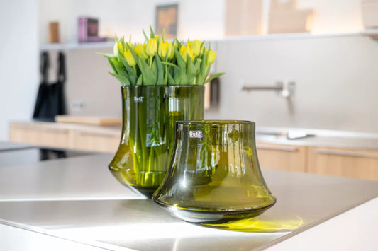 RADU Flowervase - H22 D28 cm -  Mouthblown Glass by DutZ