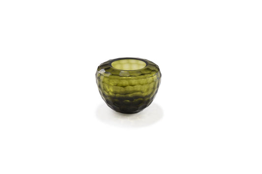 EMERALD CANDLEHOLDER - H10 D14 cm - Olive - Lowlands Design -  - AGATE CANDLEHOLDER - H10 D14 cm - Olive - Lowlands Design - Candle Holders - #tag1# - #tag2# - #tag3# - #tag4#