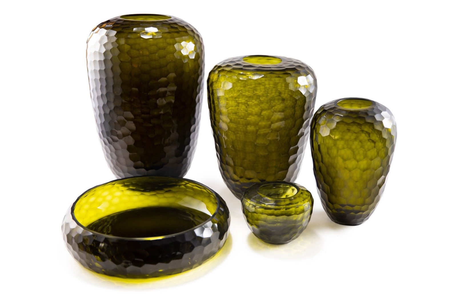 EMERALD CANDLEHOLDER - H10 D14 cm - Olive - Lowlands Design -  - AGATE CANDLEHOLDER - H10 D14 cm - Olive - Lowlands Design - Candle Holders - #tag1# - #tag2# - #tag3# - #tag4#