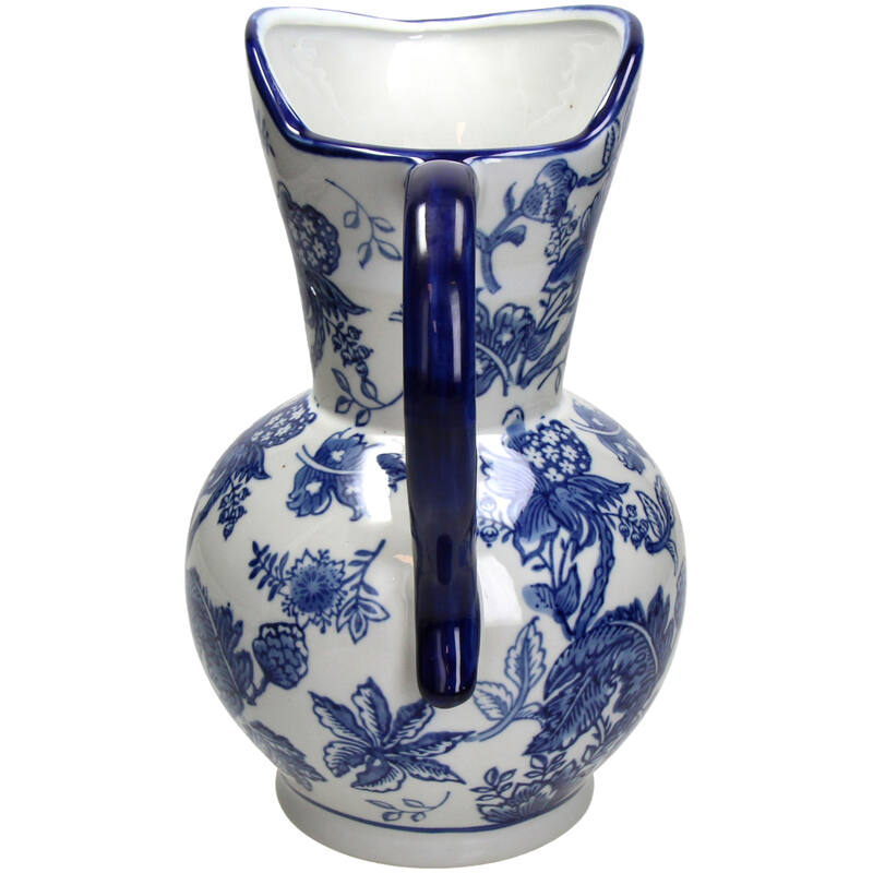 Traditional Jug Flower Vase Alkmaar - 30.5x20.5x19cm - Blue White Porcelain