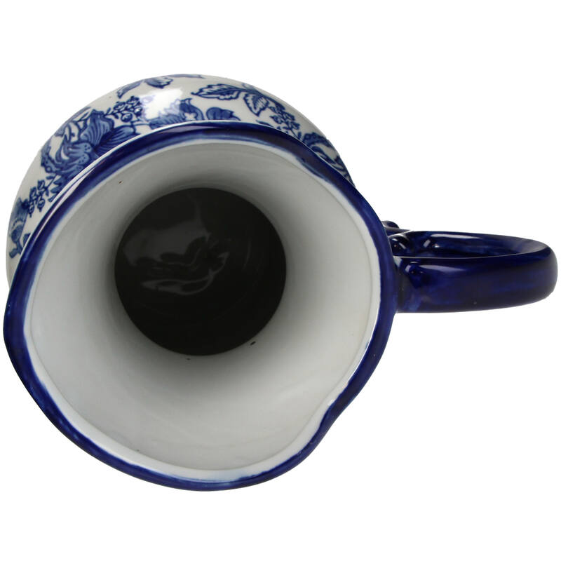 Traditional Jug Flower Vase Alkmaar - 30.5x20.5x19cm - Blue White Porcelain