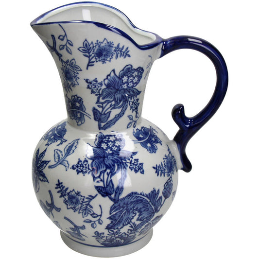 Traditional Jug Flower Vase Alkmaar - 30.5x20.5x19cm - Blue White Porcelain