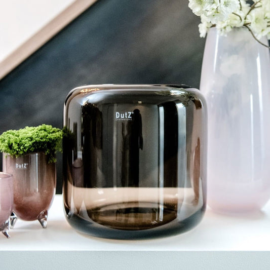 VASE MAZURKA - SMOKY BROWN Colour by DutZ - Lowlands Design -  - Add sophistication to your space with DutZ vases: meticulously hand-blown glassware, pots, bowls, and candleholders, now in stock for UK customers. - #tag1# - #tag2# - #tag3# - #tag4#