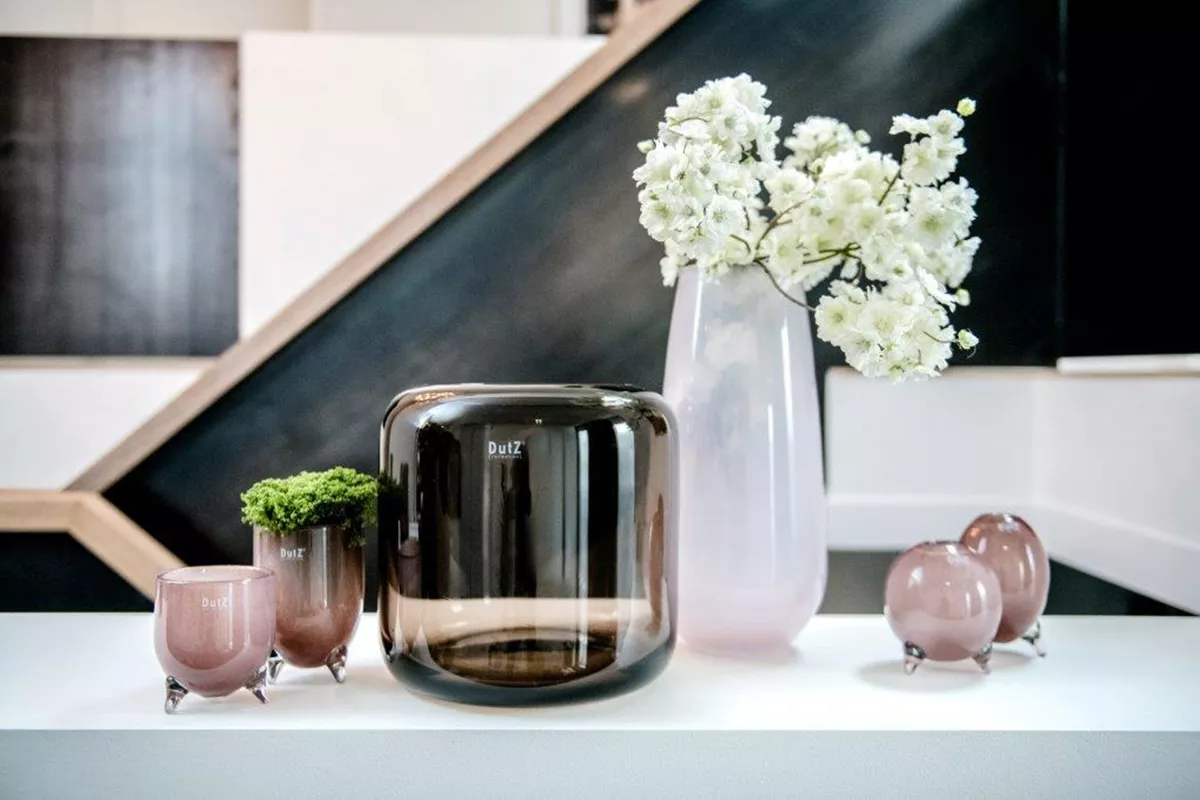 VASE MAZURKA - SMOKY BROWN Colour by DutZ - Lowlands Design -  - Find your statement piece with beautiful DutZ Collection vases: expertly crafted hand-blown glassware, pots, bowls, and candleholders, available for UK delivery. - #tag1# - #tag2# - #tag3# - #tag4#