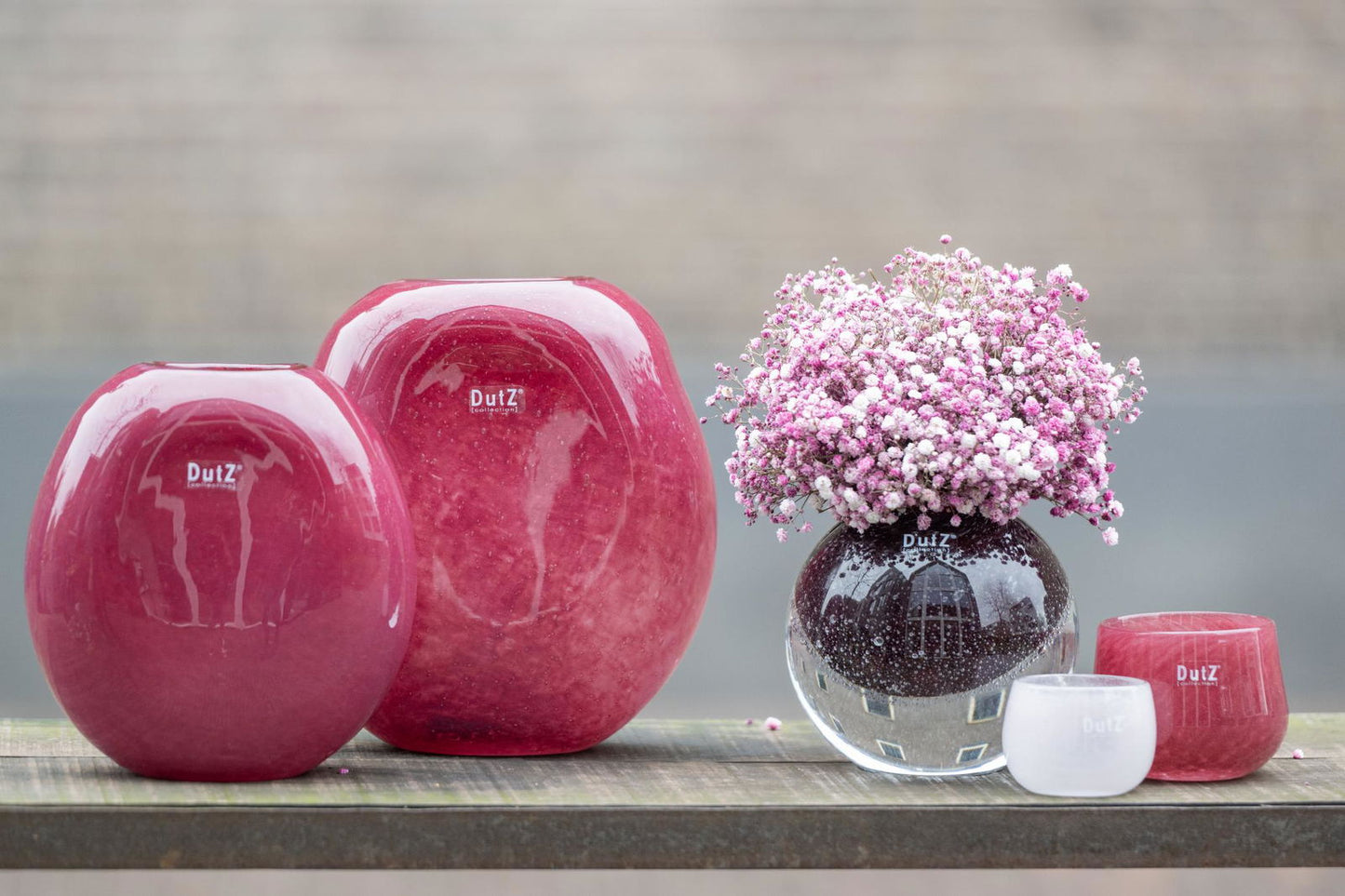 VASE OVALI - RED BUBBLES - Lowlands Design -  -  - #tag1# -#DutZ Collection mouth blown hand blown glass#
