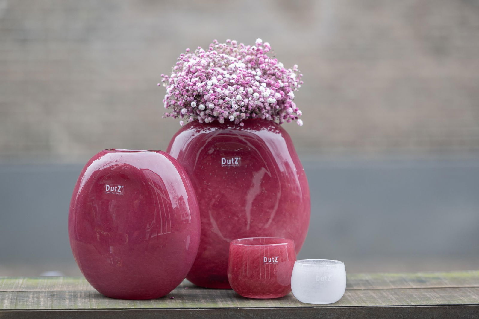 VASE OVALI - RED BUBBLES - Lowlands Design -  -  - #tag1# -#DutZ Collection mouth blown hand blown glass#