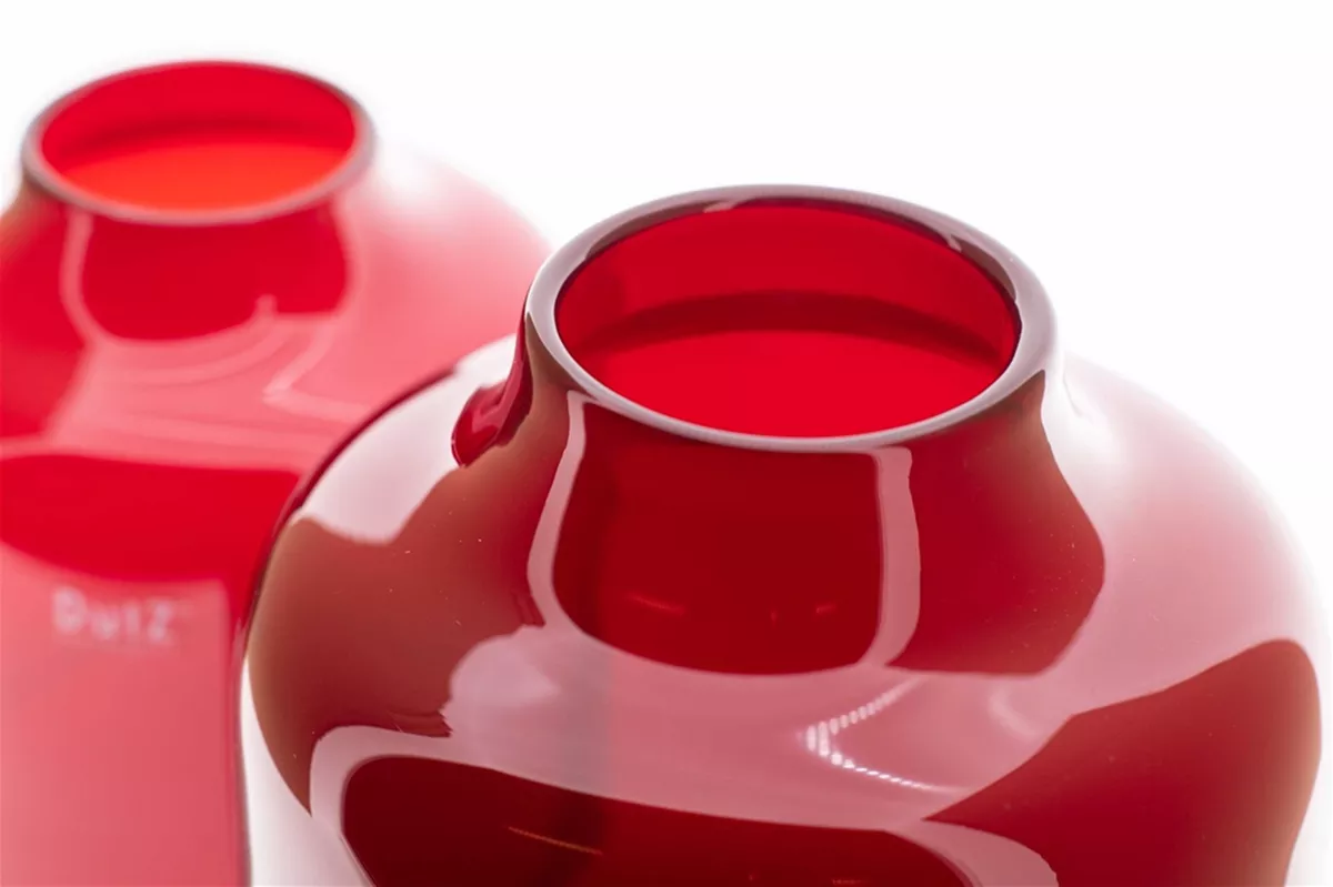 VASE TISZA - RED Colour by DutZ - Lowlands Design -  - Indulge in DutZ vases: exquisite hand-blown glassware, pots, bowls, and candleholders, a must-have for UK shoppers seeking elegance. - #tag1# - #tag2# - #tag3# - #tag4#
