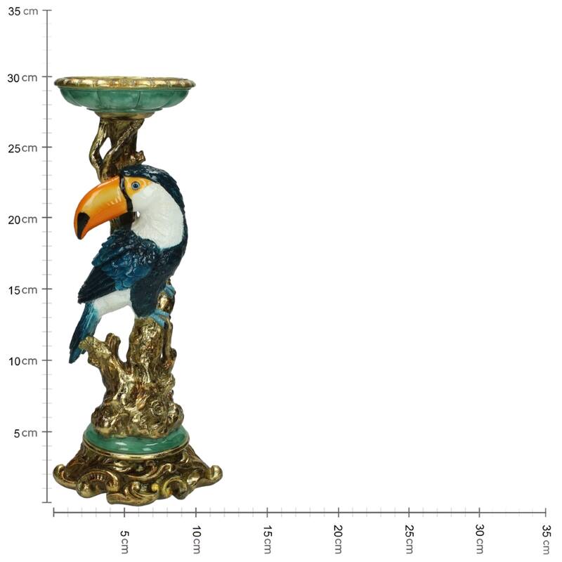 Vintage Style Toucan Candleholder - H30x13x10cm - Polyresin