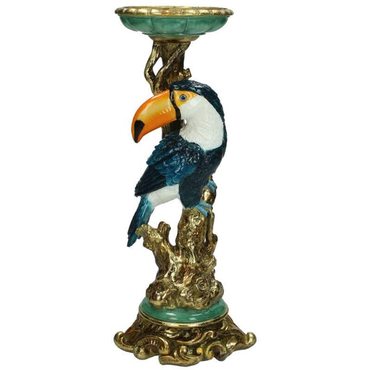 Vintage Style Toucan Candleholder - H30x13x10cm - Polyresin