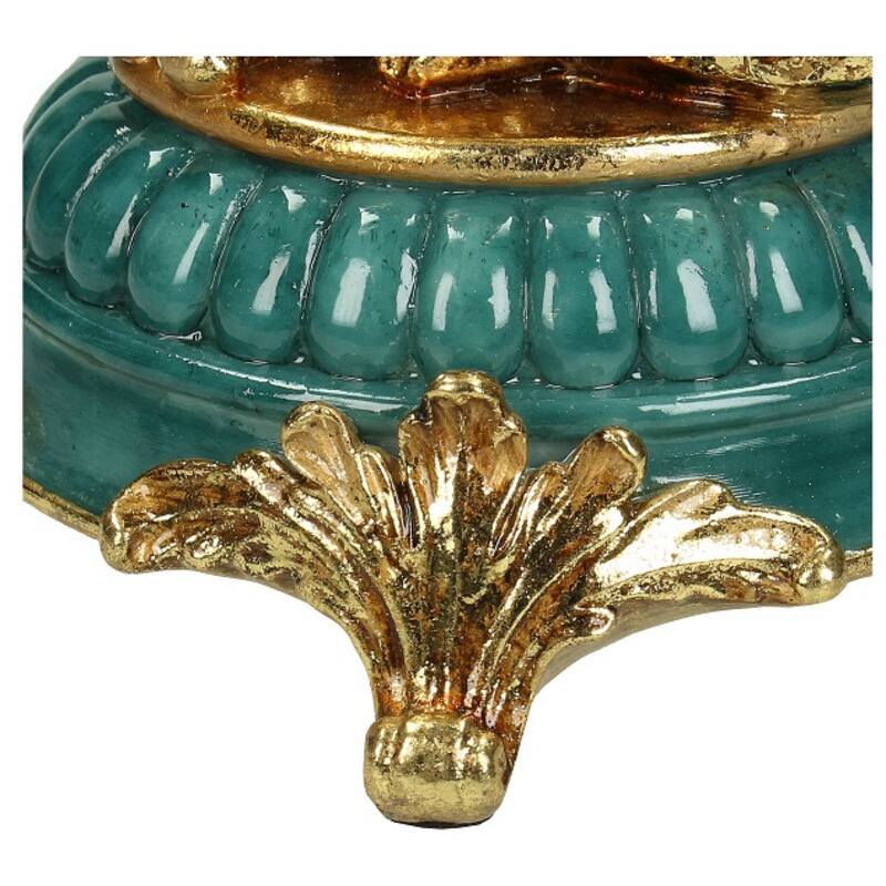 Vintage Style Leopard Candleholder - H34x12x12cm - Polyresin