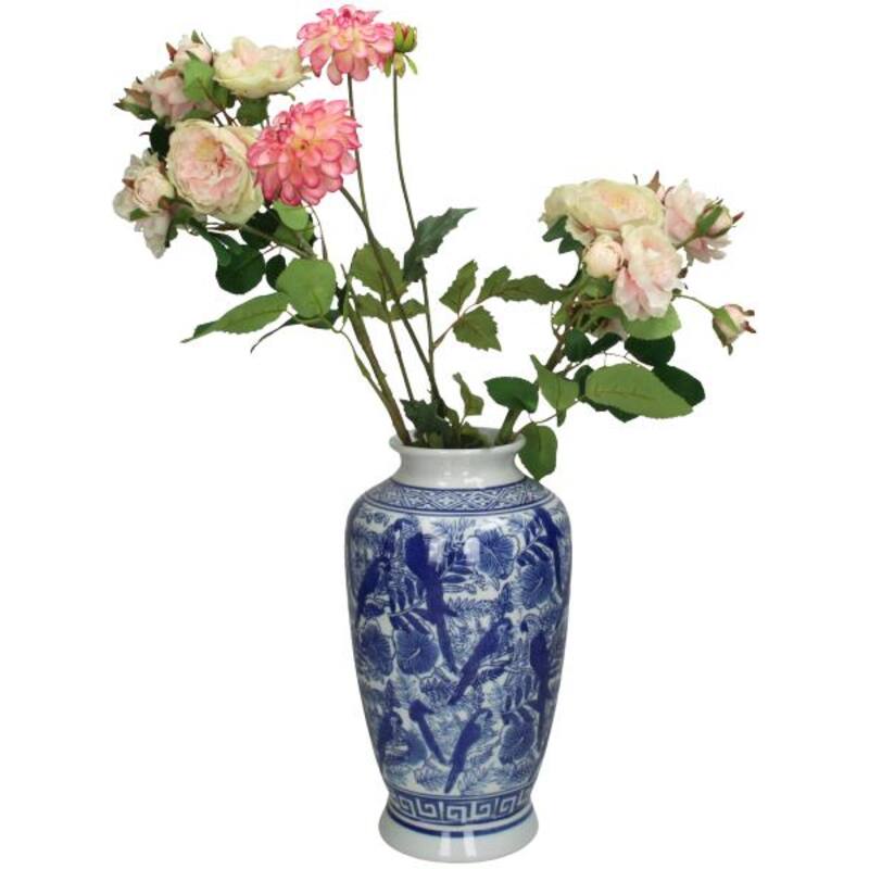 Dutch Blauw Vase Limbricht - 31x16x16cm - White Blue Porcelain