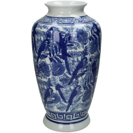 Dutch Blauw Vase Limbricht - 31x16x16cm - White Blue Porcelain