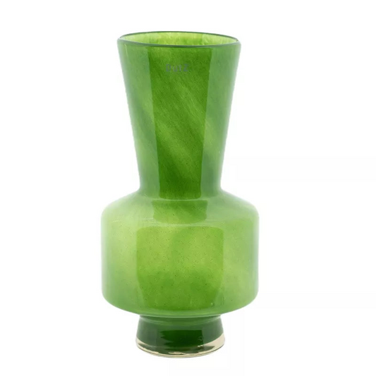 Lowlands Design stylish jungle green decorative vase handmade glossy glass pedestal design