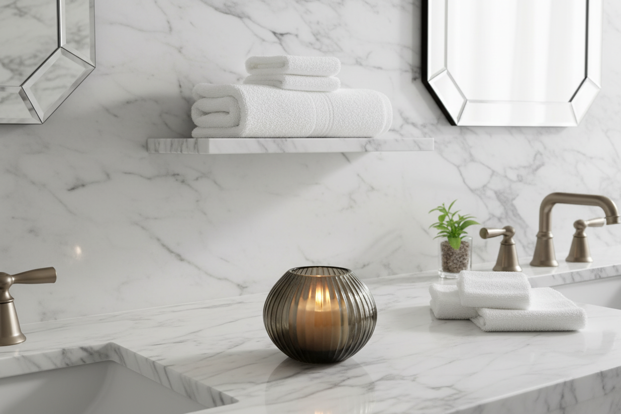 QUARTZ Candleholder- H12 D15 cm - INDIGO SMOKE