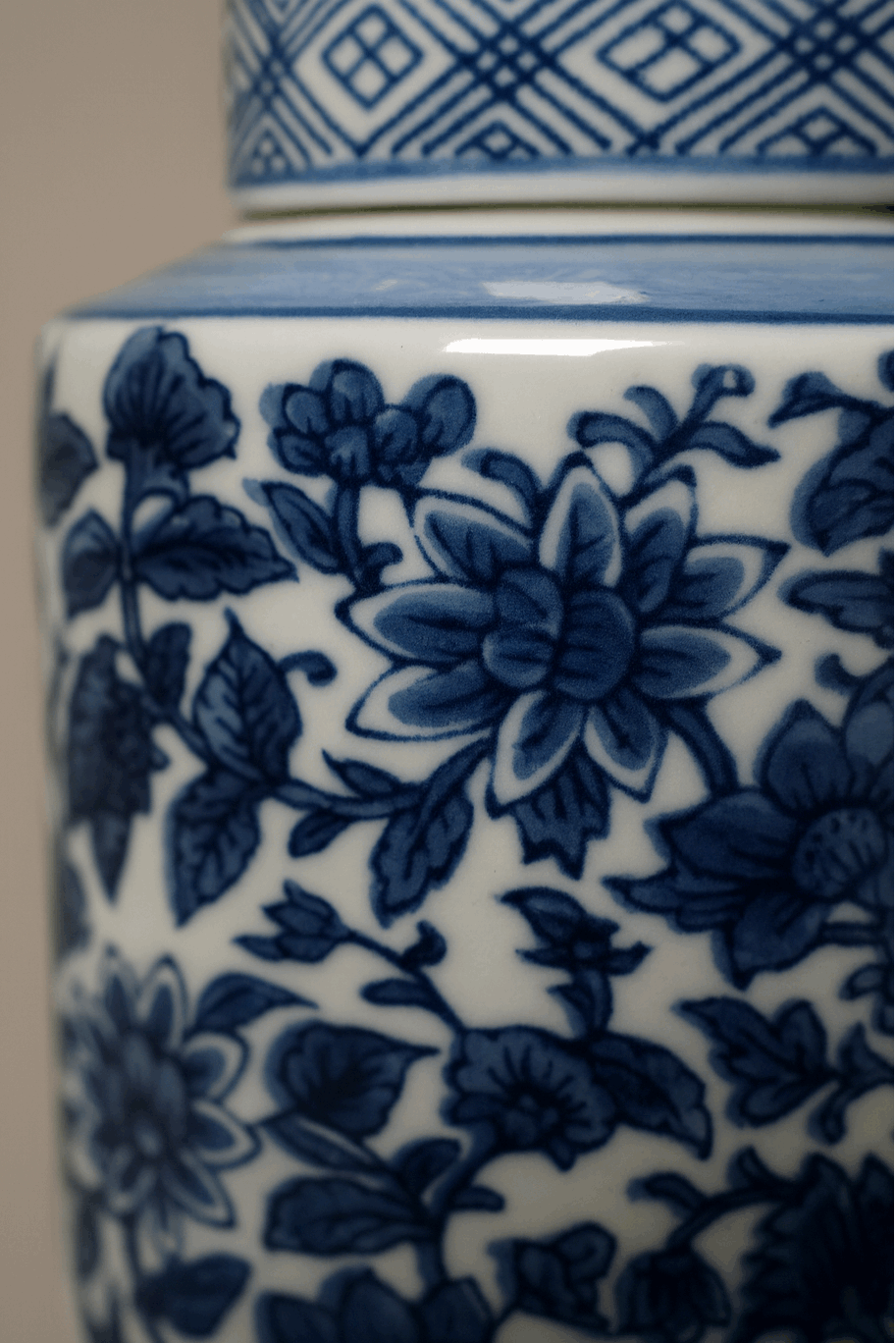 Ceramic Blue and White Ginger Jar for Elegant Home Styling featuring intricate floral patterns