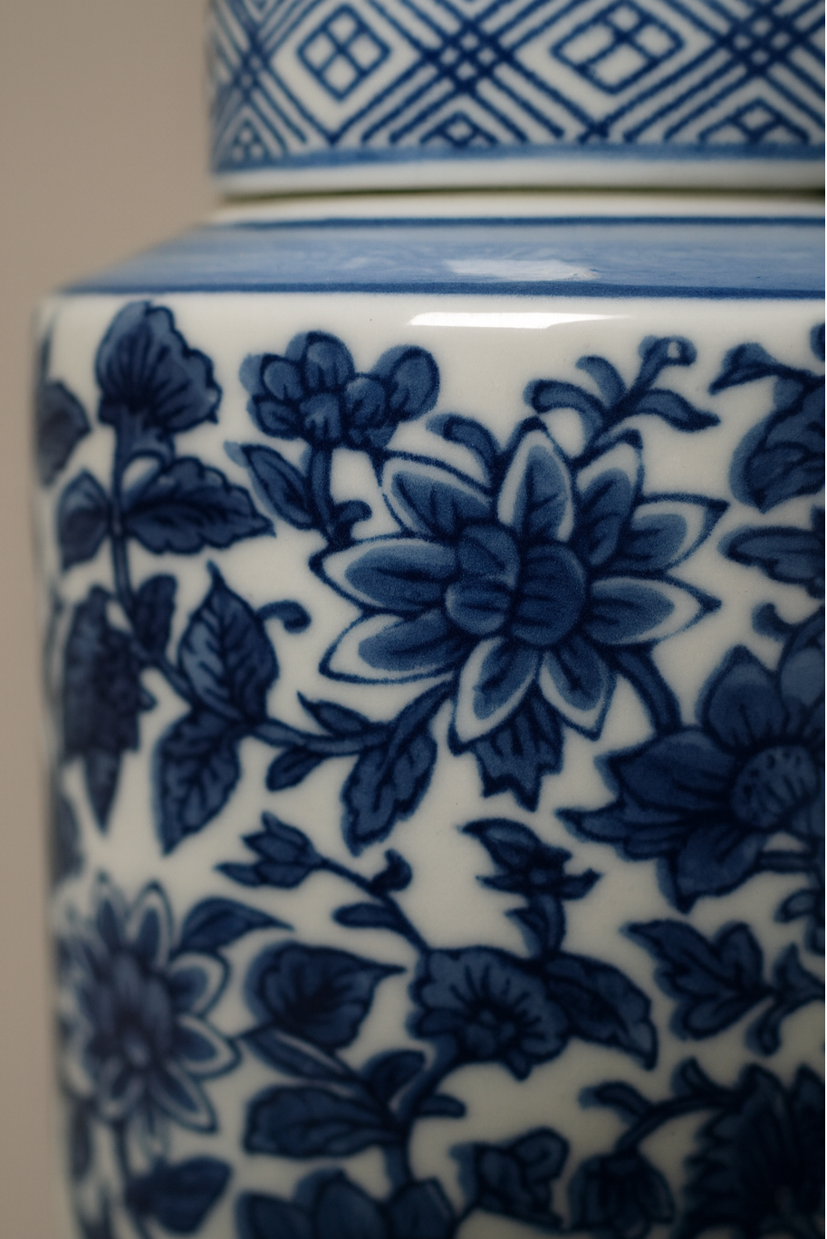 Ceramic Blue and White Ginger Jar for Elegant Home Styling featuring intricate floral patterns