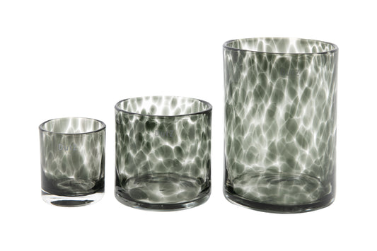 Lowlands Design CYLINDER Vase candleholder Pot in GREY, glass material, various sizes for decorative use