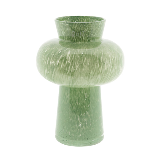 Lowlands Design mouthblown vase in green with a unique textured finish and modern shape