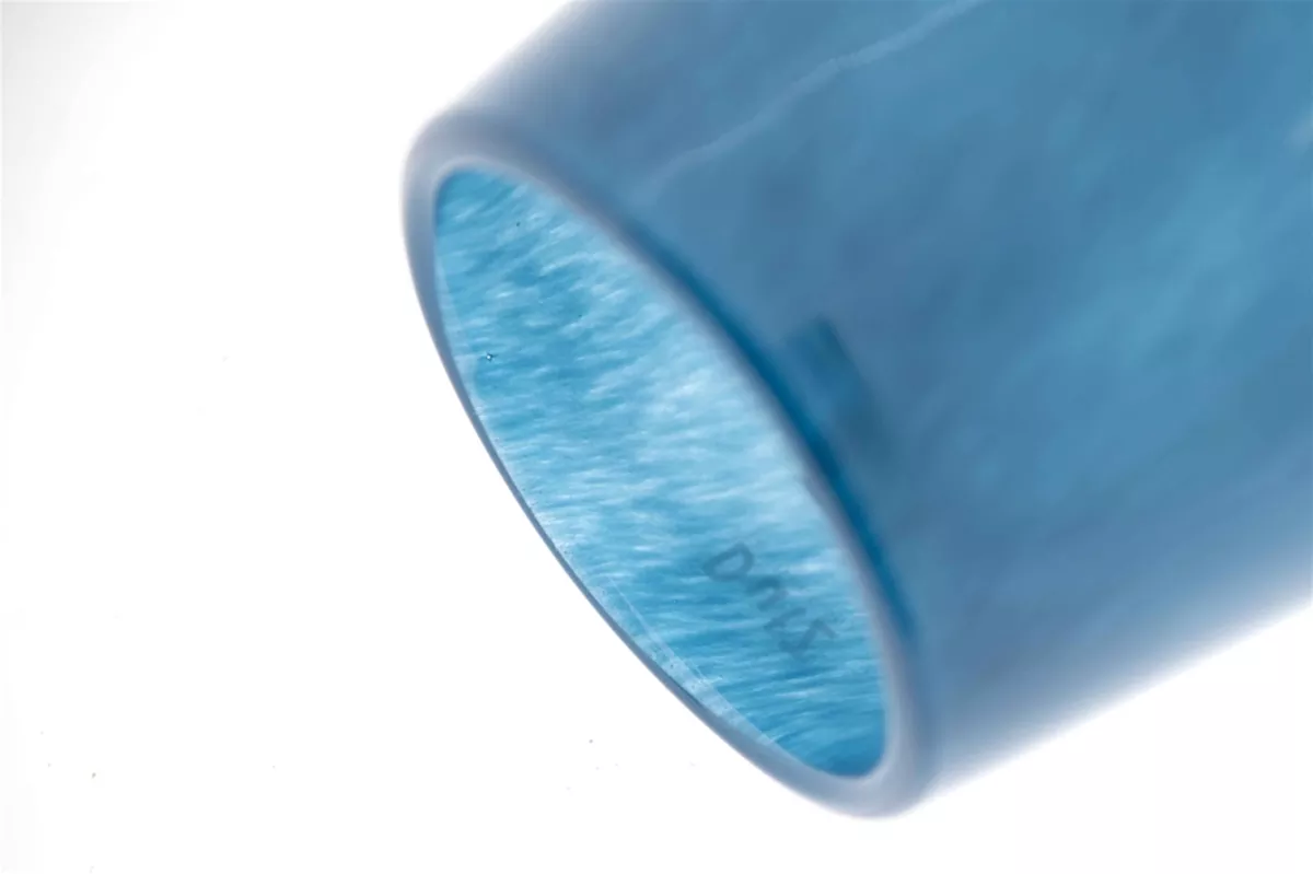 Elegant Lowlands Design glass flower vase in a serene blue hue, perfect for showcasing fresh flowers