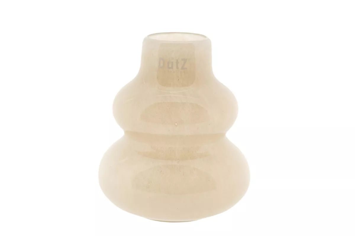 Lowlands Design beige decorative vase glossy three tier bulbous ceramic vase for dried flowers or table display